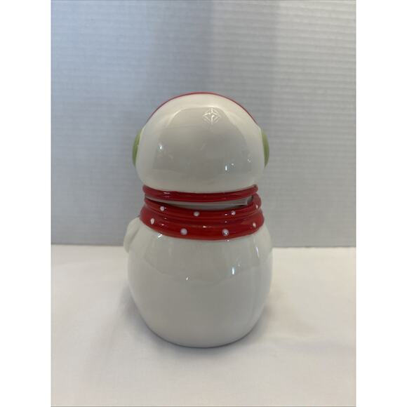 Boston Warehouse Trading Corp Ceramic Snowman Cookie Jar Medium Height 7” - Picture 5 of 16